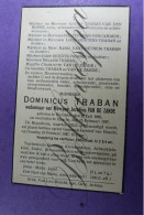 Dominicus TRABAN Echt J.VAN DE ZANDE. Werchter 1866 Haacht 1947 - Todesanzeige