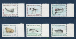 Groenland, **, Yv 199 à 204, Mi 211 à 216, SG 228 à 233, Mammifères Marins, - Ungebraucht