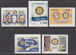 2005 Honduras Rotary International Complete Set Of 5 MNH - Honduras