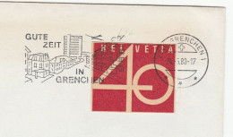 1983 Cover Franked Stamp Cut From Postal Stationery Used As Postage Stamp On Envelope Grenchen Illus Slogan Swtserland - Briefe U. Dokumente