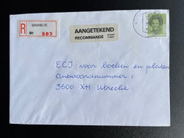NETHERLANDS 1992 REGISTERED LETTER GASSELTE TO UTRECHT 26-06-1992 NEDERLAND AANGETEKEND - Lettres & Documents