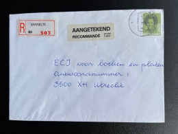 NETHERLANDS 1992 REGISTERED LETTER GASSELTE TO UTRECHT 26-06-1992 NEDERLAND AANGETEKEND - Brieven En Documenten