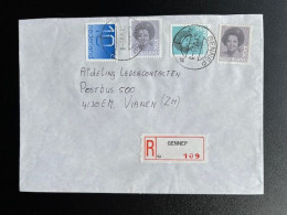 NETHERLANDS 1985 REGISTERED LETTER GENNEP TO VIANEN 21-05-1985 NEDERLAND AANGETEKEND - Lettres & Documents