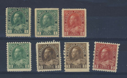 7x Canada WW1 Admiral Stamps #104-104as-106as-107-108-129-184 GV = $74.50 - Unused Stamps