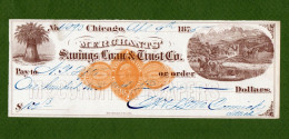 USA Check Merchants' Savings Loan & Trust Co. CHICAGO 1875 - Andere & Zonder Classificatie