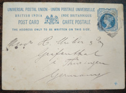 Br India Queen Victoria Postal Card UPU, Used In Aden - 1882-1901 Keizerrijk