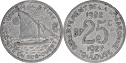 FRANCE - TOULOUSE - 1927 - BP 25 C. - COMITE DU SUD OUEST - Aluminium - 18-413 - 25 Centimes