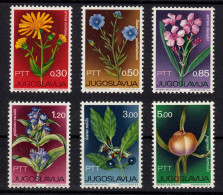 Yugoslavia 1967 Flora Flowers Medical Plants Arnica Montana Linum Usitatissimum Nerium Oleander Gentiana Crucial Set MNH - Ungebraucht