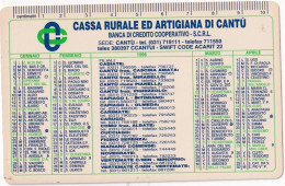 Calendarietto - Cassa Rurale Ed Artigiana Di Cantù - Banca Di Credito Cooperativo - Anno 1996 - Formato Piccolo : 1991-00