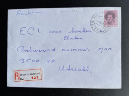 NETHERLANDS 1984 REGISTERED LETTER BROEK IN WATERLAND TO UTRECHT 27-07-1984 NEDERLAND AANGETEKEND - Lettres & Documents