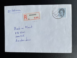 NETHERLANDS 1987 REGISTERED LETTER BRESKENS TO AMSTERDAM 14-09-1987 NEDERLAND AANGETEKEND - Cartas & Documentos