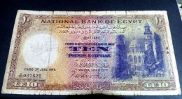 Egypt 1948, Rare Big Note 10 Pounds, Unlisted Year In Numista, P#23c Signature Leith-Ross, F - Egypt