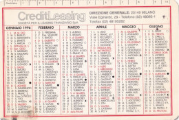 Calendarietto - Credit Leasing - Milano - Anno 1996 - Formato Piccolo : 1991-00