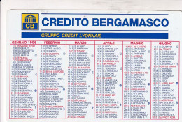 Calendarietto - Credito Bergamasco - Gruppo Credit Lyonnais - Anno 1996 - Formato Piccolo : 1991-00