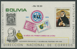 Bolivien 1976 Jahrersereignisse, Fernmeldeunion Block 73 Postfrisch (C22839) - Bolivie