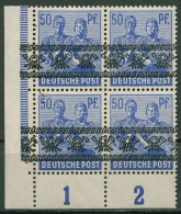 Bizone 1948 Bandaufdruck Platte 4er-Block 48 I P UR Ecke U. L. Ndgz Postfrisch - Nuovi