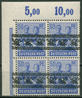 Bizone 1948 Bandaufdruck Platte 4er-Block 48 I P OR Ecke O. L. Ndgz Postfrisch - Nuevos