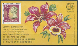 Hongkong 1995 Ausstellung SINGAPUR '95 Orchidee Block 35 Postfrisch (C8535) - Blocchi & Foglietti