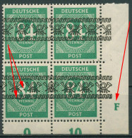 Bizone 1948 Bandaufdruck 4er-Block Mit Druckerzeichen F 68 Ia DZ Postfrisch - Ungebraucht