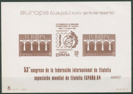 Spanien 1984 Europa 25 Jahre CEPT Sonderdruck 2633/34 SD Postfrisch (C91718) - Blocs & Hojas