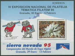 Spanien 1995 FILATEM Grenada Ski-WM Sierra Nevada Block 56 Postfrisch (C91656) - Blocs & Hojas