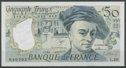 Frankreich 50 Francs 1988, Quentin, KM 152 D Kassenfrisch (K250) - 50 F 1976-1992 ''Quentin De La Tour''