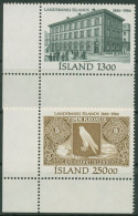 Island 1986 Landesbank Banknote Bankgebäude Reykjavik 652/53 Ecke Postfrisch - Unused Stamps