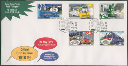 Hongkong 1999 Personennahverkehr Comic 882/86 FDC (X99348) - FDC