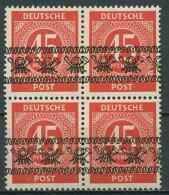 Bizone 1948 I. Kontrollratsausgabe Mit Bandaufdruck 65 I 4er-Block Postfrisch - Ungebraucht