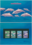 Hongkong 1999 WWF Tierschutz Buckeldelphin 919/22 Im Folder Postfrisch (C99339) - Unused Stamps