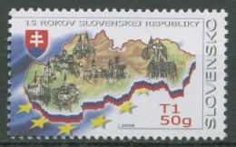 Slowakei 2008 15 Jahre Republik Landkarte 572 Postfrisch - Ungebraucht
