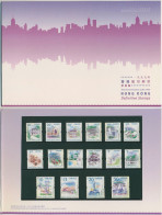 Hongkong 1999/2002 Freimarken Bauwerke 897/12+1024 Im Folder Postfrisch(SG99374) - Unused Stamps