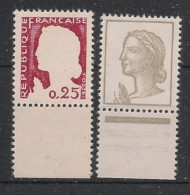 FRANCE - 1960 - N°YT. 1263g + 1263h - Decaris - VARIETE Sans Le Gris / Sans Le Rouge - Bdf - Neuf Luxe ** / MNH - Ongebruikt