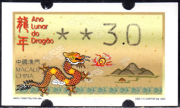 2024 China Macau ATM Stamps Drachen Dragon / MNH / Klussendorf Automatenmarken Kiosk Distributeurs Etiquetas Automatici - Distributori