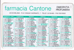 Calendarietto - Farmacia  Cantone - Milano - Anno 1996 - Formato Piccolo : 1991-00