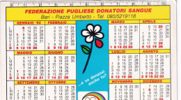 Calendarietto - Federazione Pugliese Donatori Di Sangue - Bari - Anno 1992 - Petit Format : 1991-00