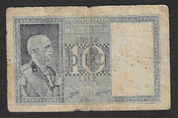 Italia - Banconota Circolata Da 10 Lire "Impero" P-25b - 1938 #17 - Regno D'Italia – 10 Lire