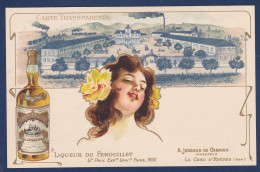 CPA Publicité Alcool Publicitaire Réclame Art Nouveau Femme Woman Voir Dos Transparente Système Le Crau D'Hyères - Werbepostkarten