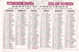 Calendarietto - Fotoincisione Grafica - Carpi - Modena - Anno 1992 - Formato Piccolo : 1991-00