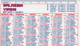 Calendarietto - Galassia Viaggi - Milano - Anno 1996 - Formato Piccolo : 1991-00