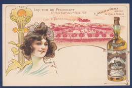 CPA Publicité Alcool Publicitaire Réclame Art Nouveau Femme Woman Voir Dos Transparente Système Le Crau D'Hyères - Publicité