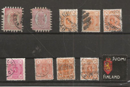 Finland    Small Lot    9 Stamps    40 40 20 20 20 10 5 20 20 20     Cancelled - Gebruikt