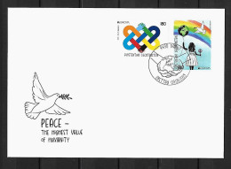 2023 Joint Europa Cept, FDC LIECHTENSTEIN WITH 2 STAMPS: Peace - 2023