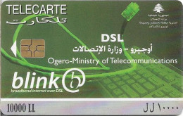 Lebanon - Telecom Ogero (Chip) - DSL (Green), Chip Gem5 Red, Exp.31.12.2009, Cn. 407LEB, 10.000LL, Used - Líbano