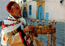 18-3-2024 (3 Y 22) Tunisia - Bou Said (posted To France) Marchand De Jasmin - Händler