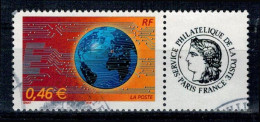 2002 N 3533A MEILLEURS VOEUX CHALET VIGNETTE CERES OBLITERE CACHET ROND #234# - Used Stamps