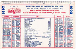 Calendarietto - Portaportese - Roma - Anno 1992 - Petit Format : 1991-00