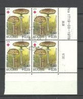 FINNLAND Finland 1978 Michel 831 As 4-block O Mushrooms Pilze - Funghi