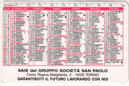 Calendarietto - SAIE - Del Gruppo Società San Paolo - Torino - Anno 1992 - Petit Format : 1991-00