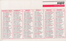 Calendarietto - SAPA - Assicurazioni - Anno 1992 - Petit Format : 1991-00